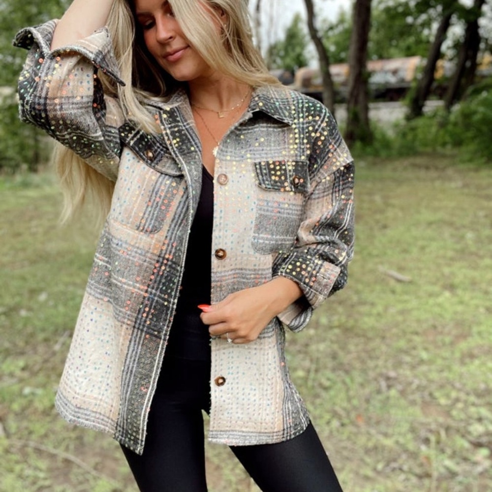 Lumberjack Barbie Sequined Shacket